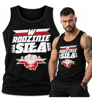 Tank-top W Rodzinie Siła 2 biały napis
